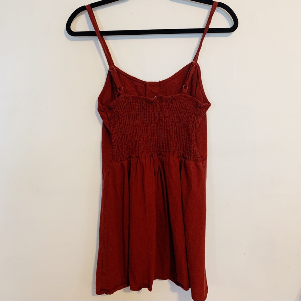 RED BUTTON DOWN BABYDOLL DRESS SIZE SMALL - Picture 5 of 7